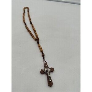 Vintage Italy Medjugorje Wood Rosary